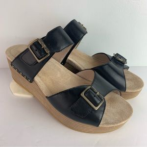 Dansko Black Leather Sandals 40 9 9.5